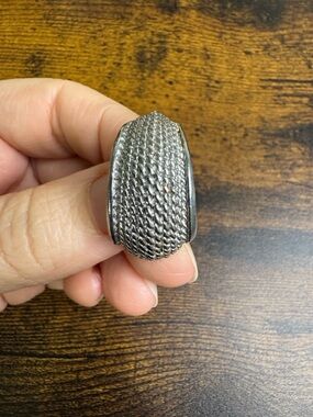 Vintage Dafri Silver Textured Dome Brooch - Women's Jewelry